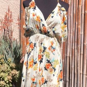 Easel New York Floral Off Shoulder Dress